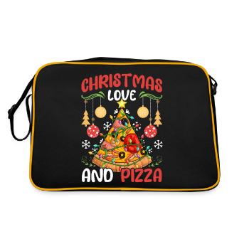 Pizza Junk Food funny saying Christmas, Love - Retro Bag - black/gold - Back