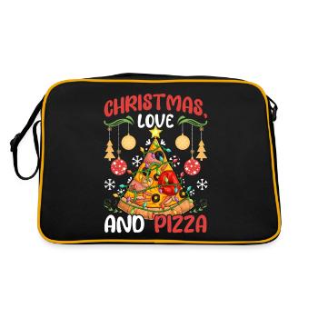 Pizza Junk Food funny saying Christmas, Love - Retro Bag - black/gold - Back