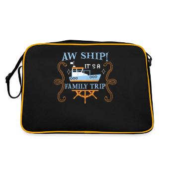 Aw Navire! C’est un voyage en famille | Croisière en famille - Sac Retro - noir/or - Dos