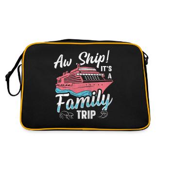 Aw Navire! C’est un voyage en famille | Croisière en famille - Sac Retro - noir/or - Dos