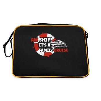 Aw Navire! C’est un voyage en famille | Croisière en famille - Sac Retro - noir/or - Dos