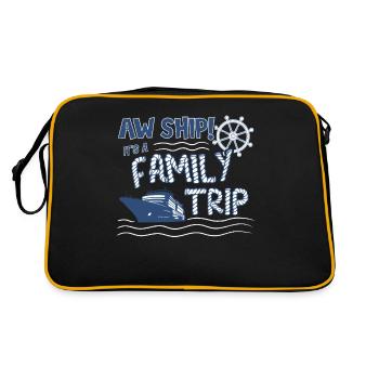 Aw Navire! C’est un voyage en famille | Croisière en famille - Sac Retro - noir/or - Dos