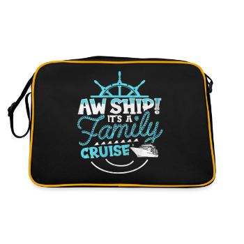 Aw Navire! C’est un voyage en famille | Croisière en famille - Sac Retro - noir/or - Dos