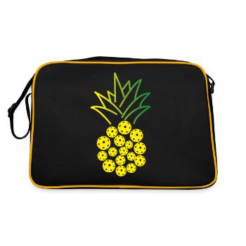 Pickleball Pineapple - Retro Tasche - Schwarz/Gold - Hinten