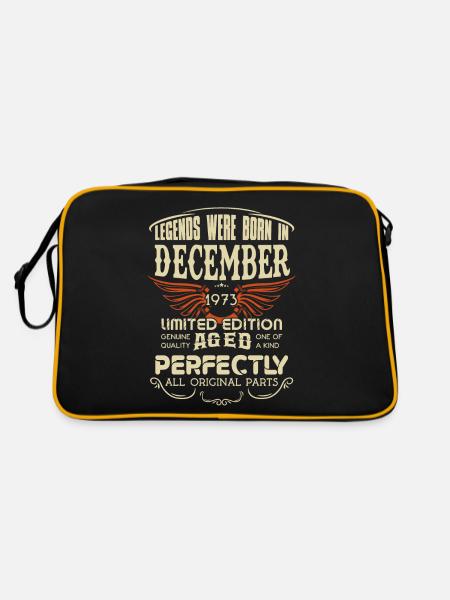 Legends Were Born In December 1973 Birthday - Retro Bag - black/gold - Back