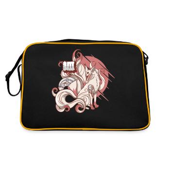 Cyborg Kitsune Nine-tailed Fox Cyber Esthétique - Sac Retro - noir/or - Dos
