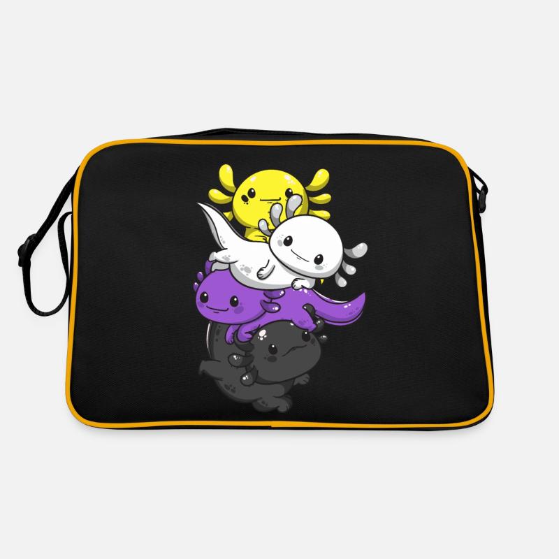 Non-binary pride kawaii axolotl pile nonbinä Sac Retro