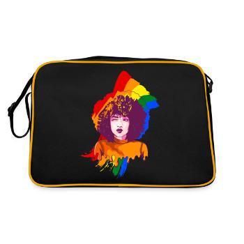 Afro Girl Gay Pride Black History Melanin Bl - Retro Bag - black/gold - Back