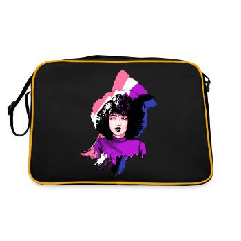 Afro Girl Genderfluid Flag Black History M - Retro Bag - black/gold - Back