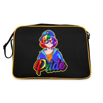 Gay Pride Japonais Cool Anime Girl Reg - Sac Retro - noir/or - Dos