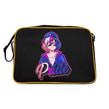 Genderfluid Proud Japanese Cool Anime Girl Gen - Retro Bag - black/gold - Back