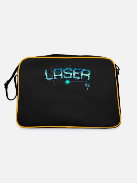Laser-tag SPIEL Game Gamer Geburtstag Lasertag - Retro Tasche - Schwarz/Gold - Hinten
