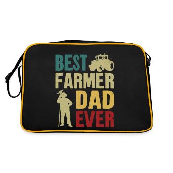 Farming Farmer Dad Father Vintage - Retro Bag - black/gold - Back