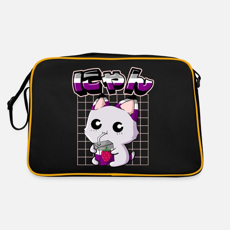Asexuelle Stolz Kawaii Katze Erdbeermilch Asexuell Retro Tasche