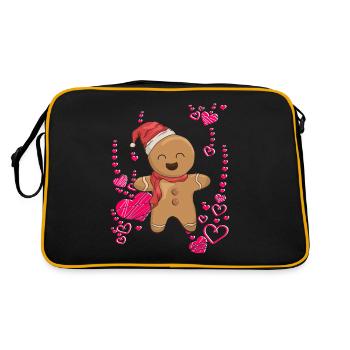Gingerbread with hearts delicious - Retro Bag - black/gold - Back