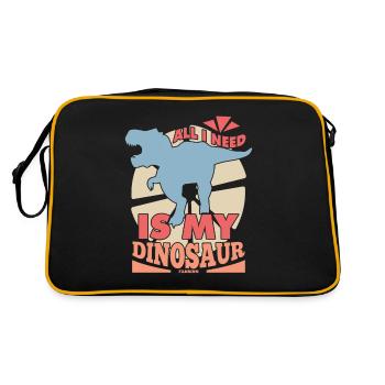 Tout ce dont j’ai besoin, c’est de mon dinosaure - Sac Retro - noir/or - Dos