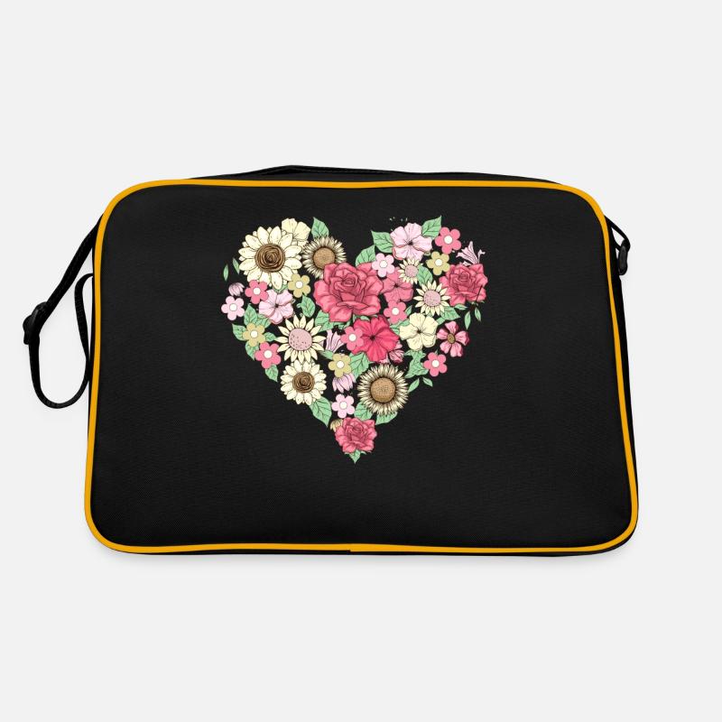 Bloomcore Ästhetisches Blumenherz Cottagecore Retro Tasche