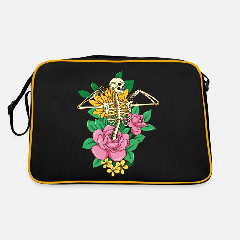 Bloomcore Ästhetisches Skelett Blume Flowercore Co Retro Tasche