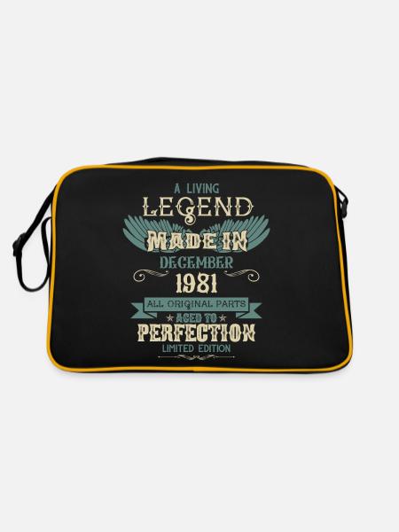 December 1981 Vintage vintage birthday - Retro Bag - black/gold