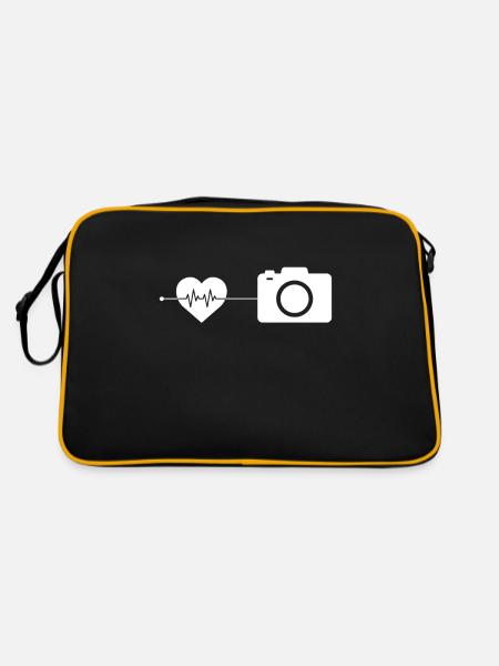 Camera Photography Heartbeat - Retro Bag - black/gold - Back