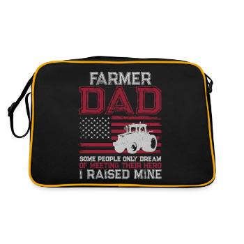 Farming Farmer Dad Father Tractor - Retro Bag - black/gold - Back