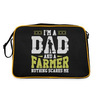 Farming Farmer Dad Father Vintage - Retro Bag - black/gold - Back