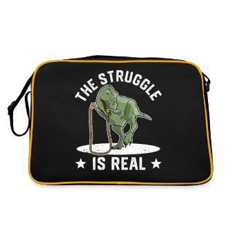 Lustiges Springseil Springseil springen Der Kampf - Retro Tasche - Schwarz/Gold - Hinten