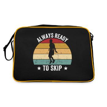 Lustiges Springseil Springseil immer bereit zu spr - Retro Tasche - Schwarz/Gold - Hinten