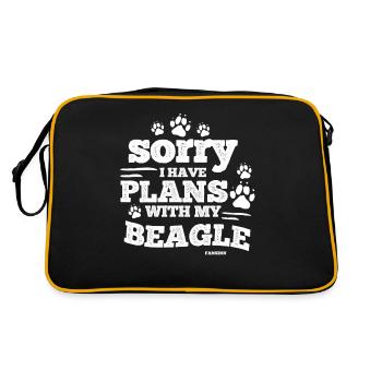 J’ai des projets avec mon chien Beagle - Sac Retro - noir/or - Dos