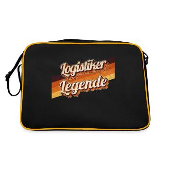 Logistik Geburtstag als Legende geboren Logistiker - Retro Tasche - Schwarz/Gold - Hinten