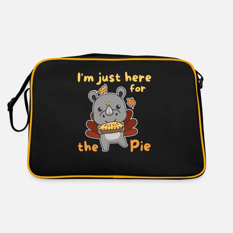 thanksgiving day outfits Truthahn Nashorn mit Pie Retro Tasche
