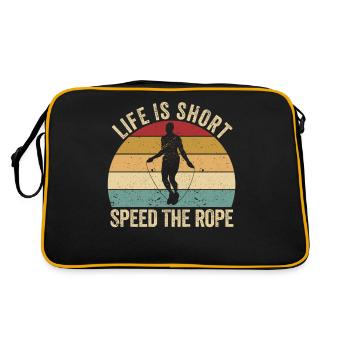 Lustiges Springseil Springseil Springseil Das Lebe - Retro Tasche - Schwarz/Gold - Hinten