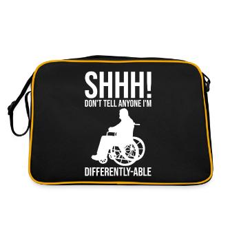 Drôle de lésion de la moelle épinière Coupe transversale du fauteuil roulant - Sac Retro - noir/or - Dos