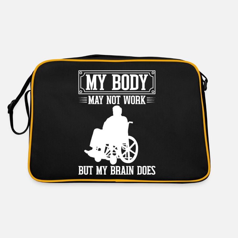 Drôle de lésion de la moelle épinière Coupe transversale du fauteuil roulant Sac Retro