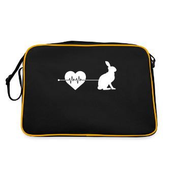 Rabbit heartbeat - Retro Bag - black/gold - Back