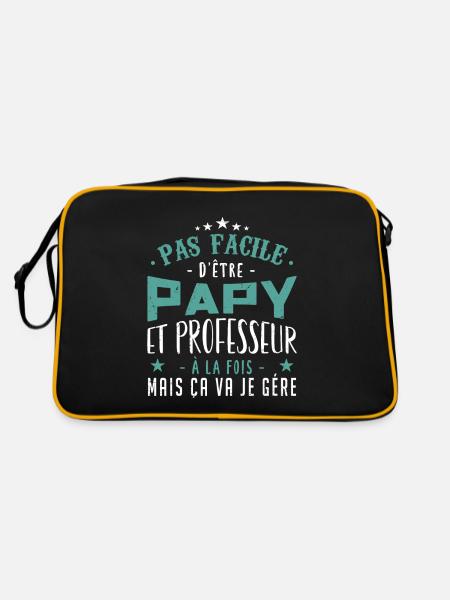 Pas Facile d’être Papy et Professeur à al Fois Mai - Sac Retro - noir/or - Dos