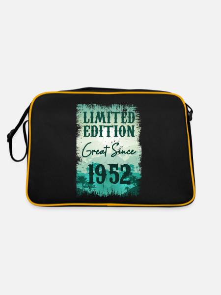 Einzigartig seit 1952 - Retro Tasche - Schwarz/Gold - Hinten