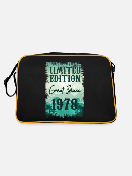 Einzigartig seit 1978 - Retro Tasche - Schwarz/Gold - Hinten