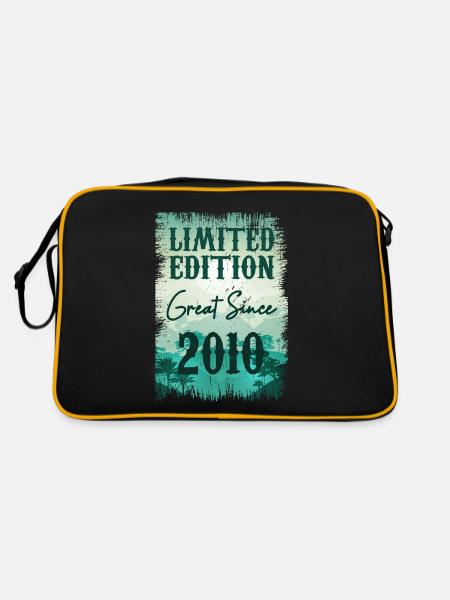 Einzigartig in seiner Art seit 2010 - Retro Tasche - Schwarz/Gold - Hinten