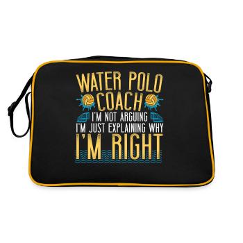 Water Polo Coach Vintage Water - Retro Tasche - Schwarz/Gold - Hinten