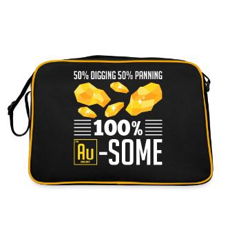 Funny Gold Panners Gold Seekers Gold Diggers Excavators - Retro Bag - black/gold - Back