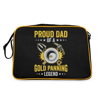 Funny gold panning Proud father of a gold washer - Retro Bag - black/gold - Back