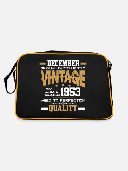 Vintage Aged To Perfection December 1953 - Retro Bag - black/gold - Back