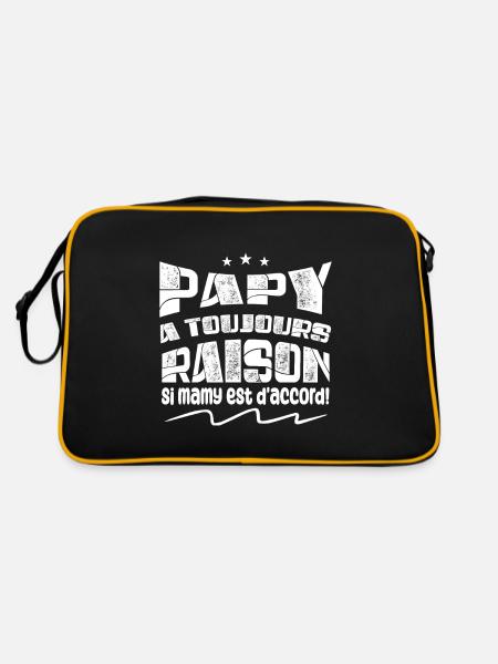 Papy A toujours Raison Si mamy est d'accord ! - Sac Retro - noir/or - Dos