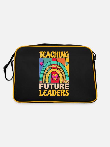 Primary School Teacher Kindergarten Educator - Retro Bag - black/gold - Back