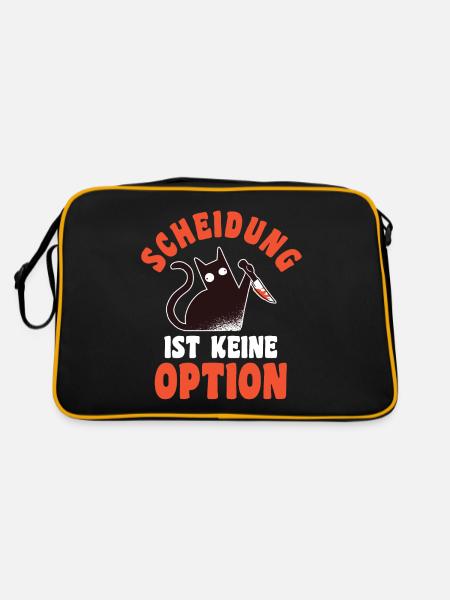 Geschieden Scheidung Katze Scheidungsparty - Retro Tasche - Schwarz/Gold