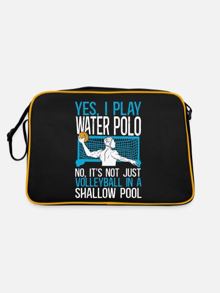 Water Polo Yes, I Play Water Polo - Retro Tasche - Schwarz/Gold - Hinten
