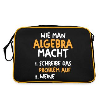 Mathematik Mathe Rechnen Algebra - Retro Tasche - Schwarz/Gold - Hinten