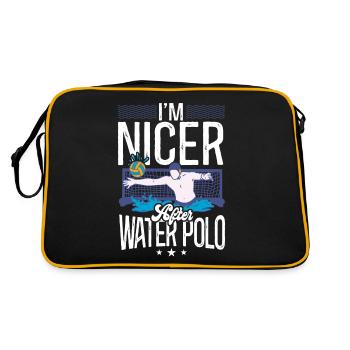 Water Polo I'm Nicer After Water - Retro Tasche - Schwarz/Gold - Hinten