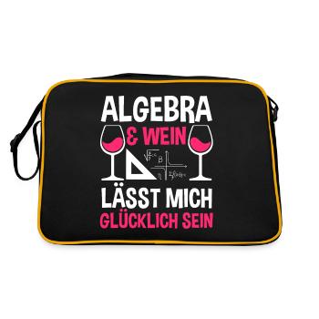 Mathematik Wein Mathe Rechnen Algebra - Retro Tasche - Schwarz/Gold - Hinten